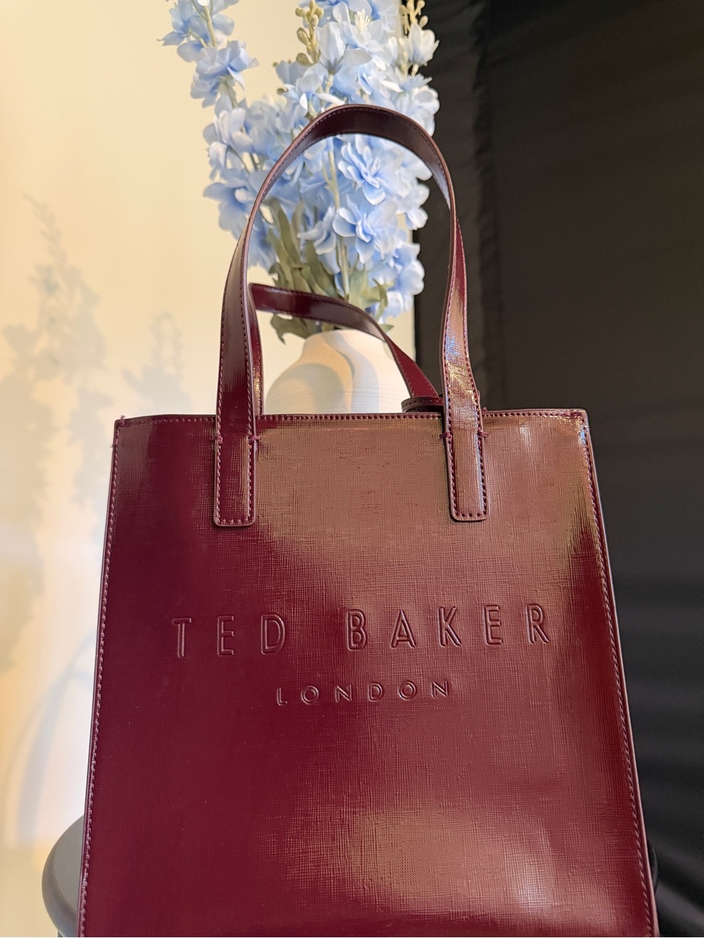 Ted Baker Patent Burgundy Tote Bag